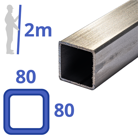 rvs koker 80x80x3mm