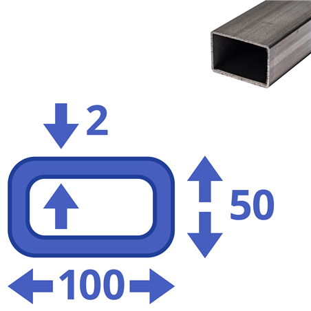 rvs koker 100x50x2mm