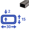 rvs koker 30x15x2mm