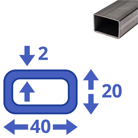 rvs koker 40x20x2mm
