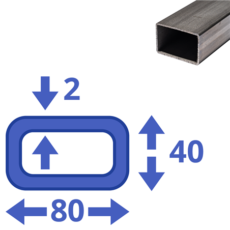 rvs koker 80x40x2mm