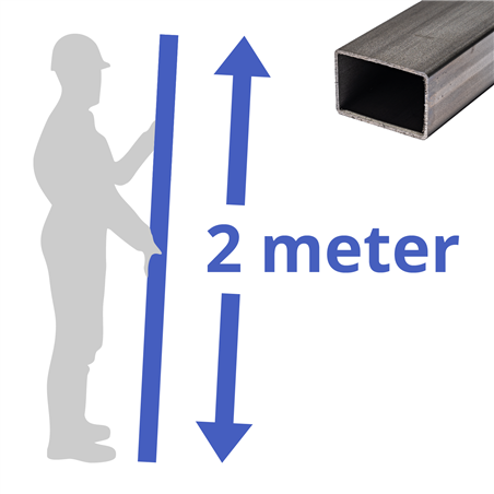 rvs koker 40x20x2mm