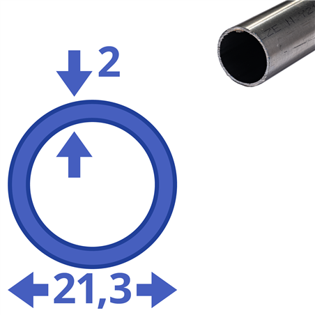 rvs buis 21,3x2mm