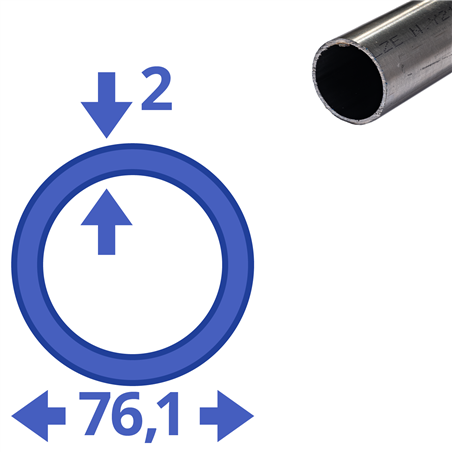rvs buis 76,1x2mm