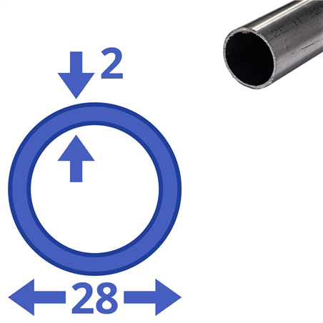 rvs buis 28x2mm