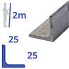 rvs L-profiel 25x25x3mm