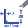 rvs L-profiel 30x30x3mm