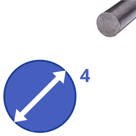 rvs rond 4mm, lengte 1000mm