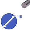 rvs rond 18mm, lengte 1000mm
