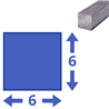 rvs vierkant 6x6mm, lengte 1000mm