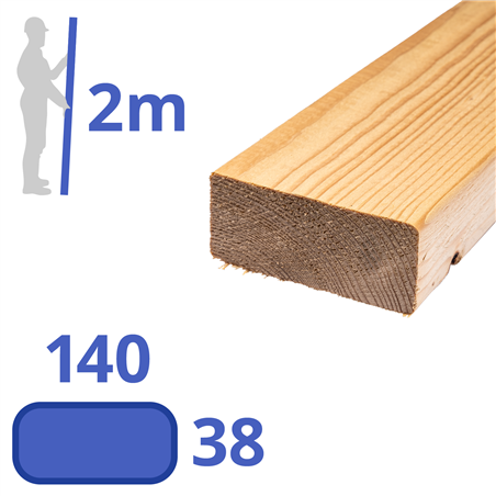 Vurenhout SLS 140x38 mm