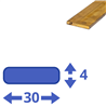 Messing strip 30x4mm