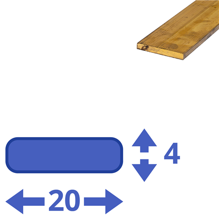 Messing strip 20x4mm