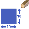 Messing vierkant 10x10mm