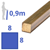Messing vierkant 8x8mm