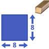 Messing vierkant 8x8mm