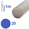 nylon massief wit rond 20mm, lengte 1000mm