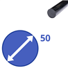 POM rond 50mm (zwart), lengte 1m