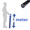 POM rond 40mm (zwart), lengte 1m