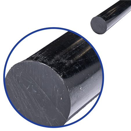 POM rond 40mm (zwart), lengte 1m