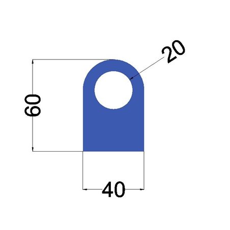 Hijsoog klein 60 x 40 x 6mm met gat 20mm