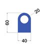 Hijsoog klein 60 x 40 x 6mm met gat 20mm