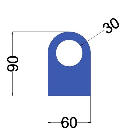 Hijsoog middel 90 x 60 x 8mm met gat 30mm