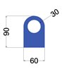 Hijsoog middel 90 x 60 x 8mm met gat 30mm